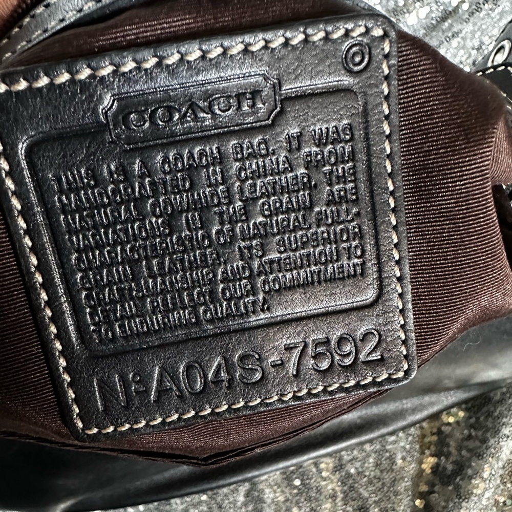 COACH Black Leather Hobo Style Shoulder Bag - Picture 8 of 17